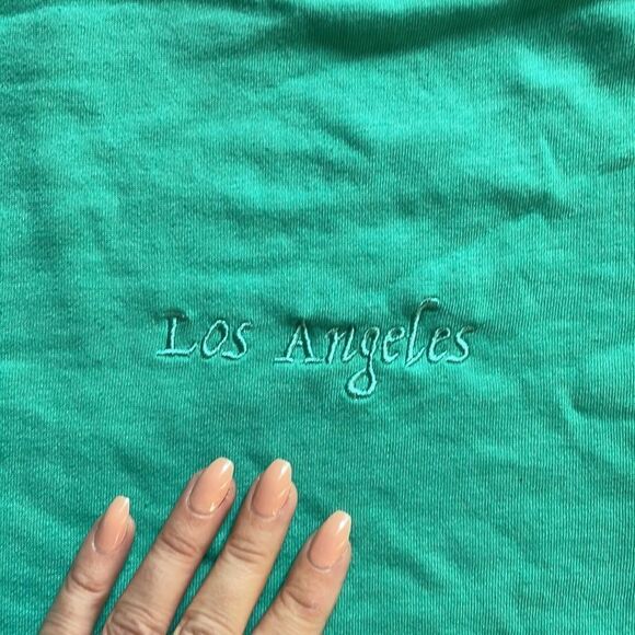 Los Angeles Women's Green Cotton Blend Crewneck Size Small - Picture 5 of 7